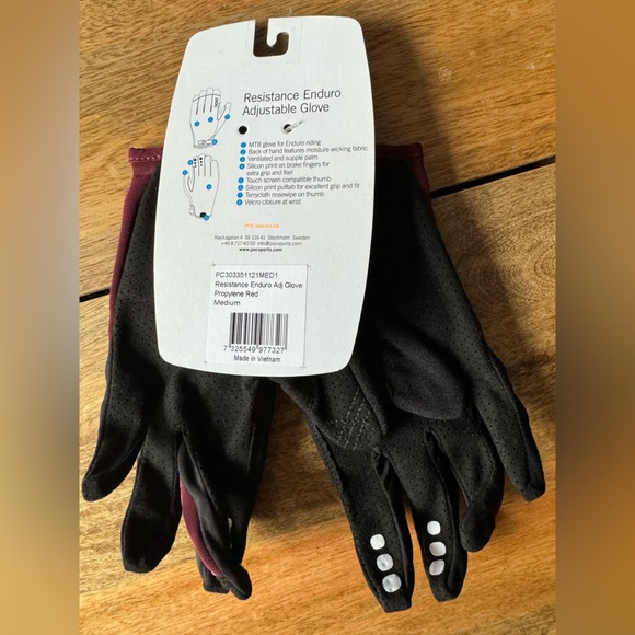 POC Resistance Enduro Adjustable Glove NWT Size Medium Burgundy - Picture 2 of 2